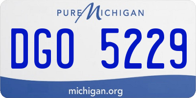 MI license plate DGO5229