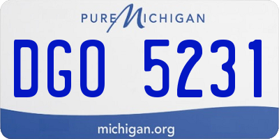 MI license plate DGO5231