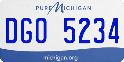 MI license plate DGO5234