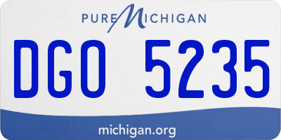 MI license plate DGO5235