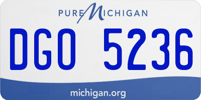 MI license plate DGO5236