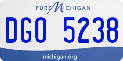 MI license plate DGO5238