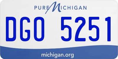 MI license plate DGO5251