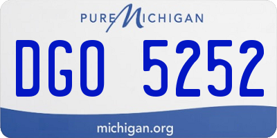MI license plate DGO5252