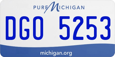 MI license plate DGO5253