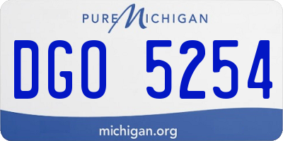 MI license plate DGO5254