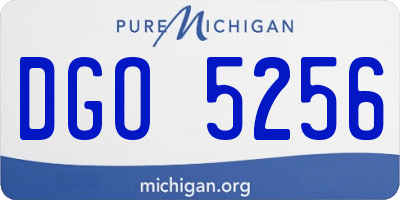 MI license plate DGO5256