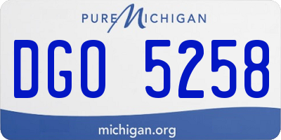 MI license plate DGO5258