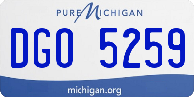 MI license plate DGO5259