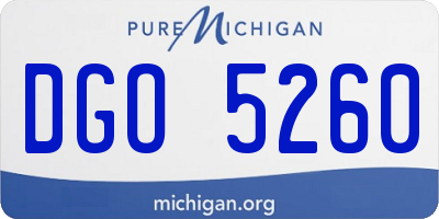 MI license plate DGO5260