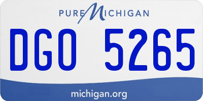 MI license plate DGO5265
