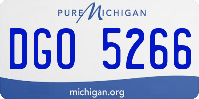 MI license plate DGO5266