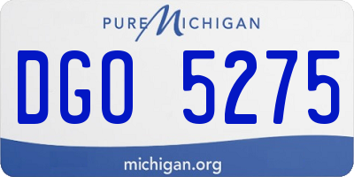 MI license plate DGO5275