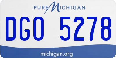 MI license plate DGO5278