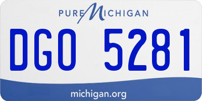 MI license plate DGO5281