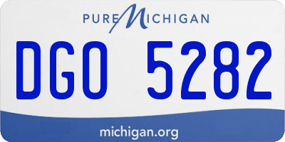 MI license plate DGO5282