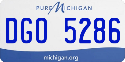 MI license plate DGO5286