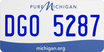 MI license plate DGO5287