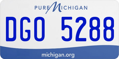 MI license plate DGO5288