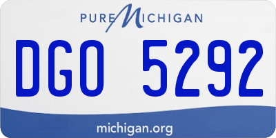 MI license plate DGO5292