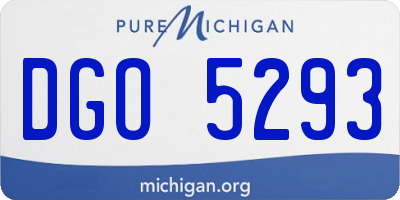 MI license plate DGO5293