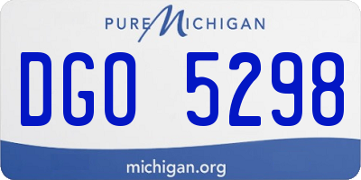 MI license plate DGO5298