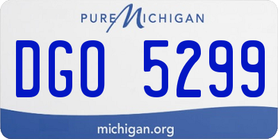 MI license plate DGO5299