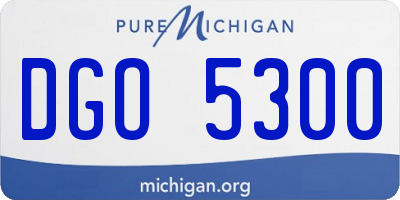 MI license plate DGO5300
