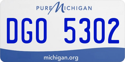 MI license plate DGO5302