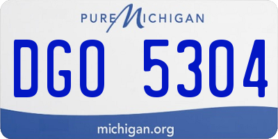 MI license plate DGO5304