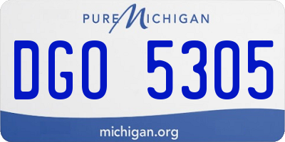 MI license plate DGO5305