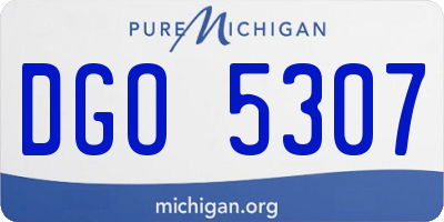 MI license plate DGO5307