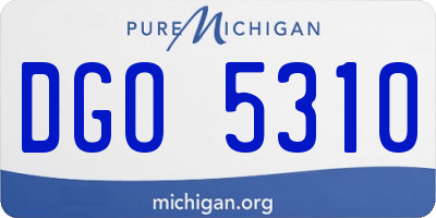 MI license plate DGO5310