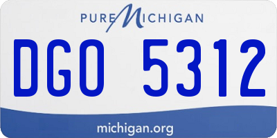 MI license plate DGO5312