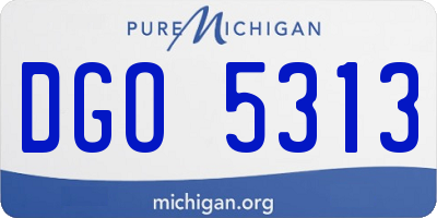MI license plate DGO5313