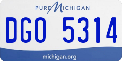 MI license plate DGO5314