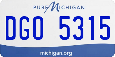 MI license plate DGO5315