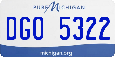 MI license plate DGO5322