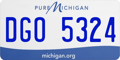 MI license plate DGO5324