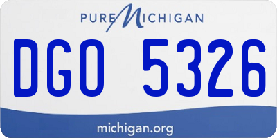 MI license plate DGO5326