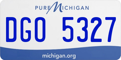 MI license plate DGO5327
