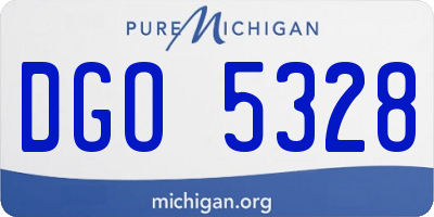MI license plate DGO5328