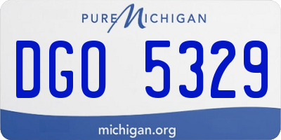 MI license plate DGO5329