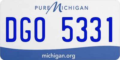 MI license plate DGO5331