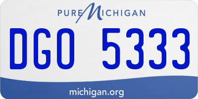 MI license plate DGO5333
