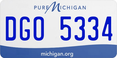 MI license plate DGO5334