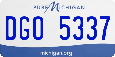 MI license plate DGO5337