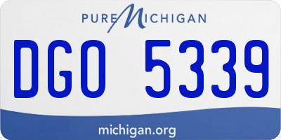 MI license plate DGO5339