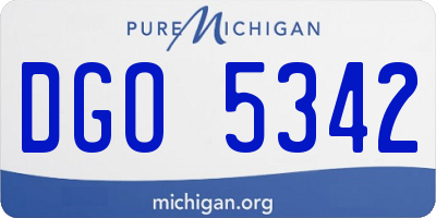 MI license plate DGO5342