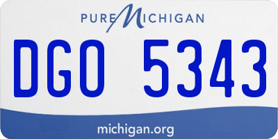 MI license plate DGO5343